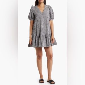 calvin klein black and white checkered dress - size 8